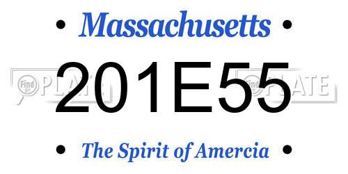 201E55 Massachusetts License Plate