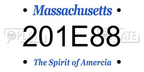 201E88 Massachusetts License Plate