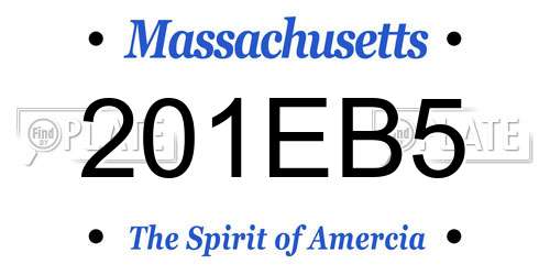 201EB5 Massachusetts License Plate