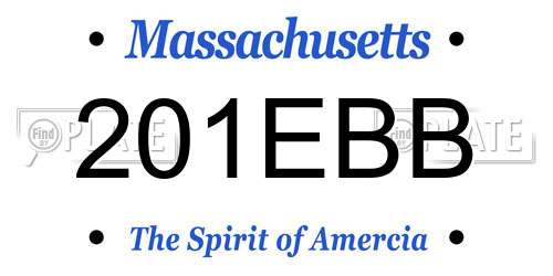 201EBB Massachusetts License Plate