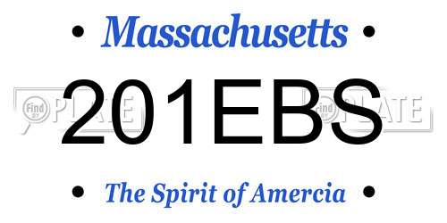 201EBS Massachusetts License Plate
