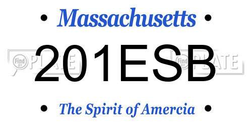 201ESB Massachusetts License Plate