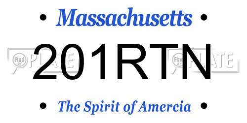 201RTN Massachusetts License Plate