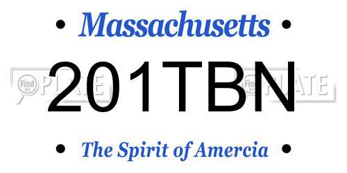 201TBN Massachusetts License Plate