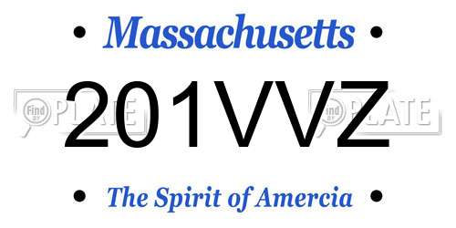 201VVZ Massachusetts License Plate