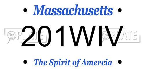201WIV Massachusetts License Plate