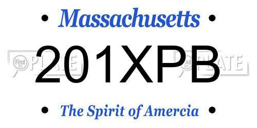 201XPB Massachusetts License Plate