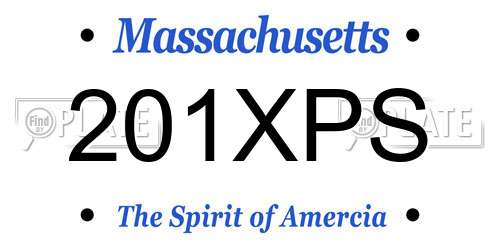 201XPS Massachusetts License Plate