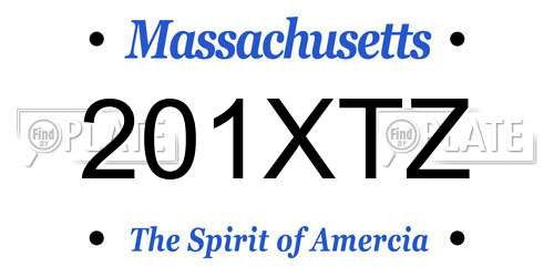 201XTZ Massachusetts License Plate