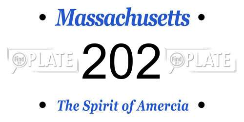 202 Massachusetts License Plate