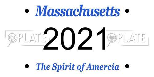 2021 Massachusetts License Plate