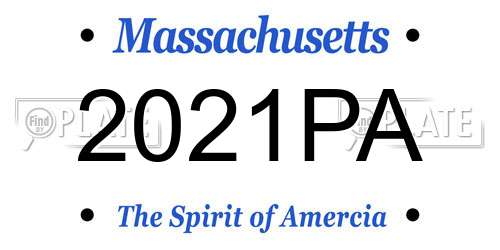 2021PA Massachusetts License Plate