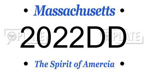 2022DD Massachusetts License Plate
