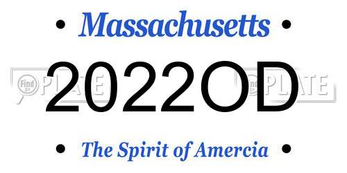 2022OD Massachusetts License Plate
