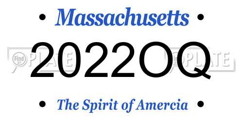 2022OQ Massachusetts License Plate