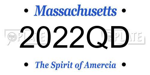 2022QD Massachusetts License Plate