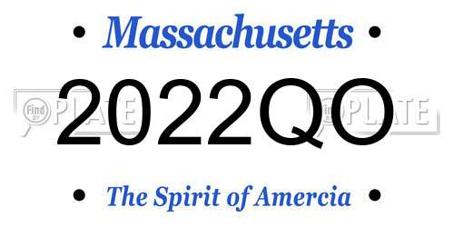 2022QO Massachusetts License Plate