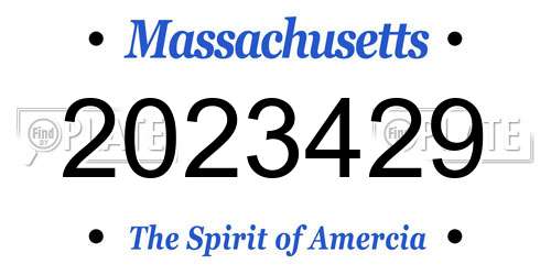 2023429 Massachusetts License Plate