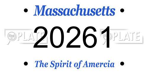 20261 Massachusetts License Plate