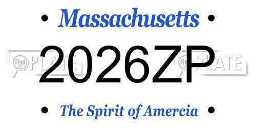 2026ZP Massachusetts License Plate