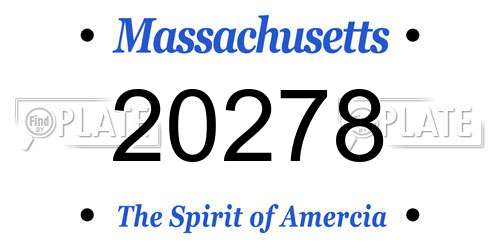 20278 Massachusetts License Plate