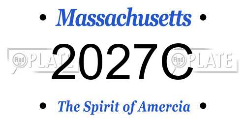 2027C Massachusetts License Plate
