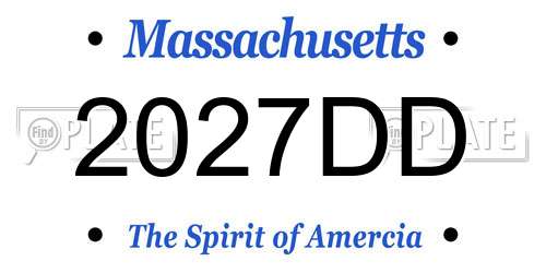 2027DD Massachusetts License Plate