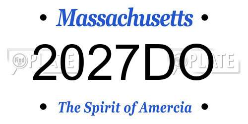 2027DO Massachusetts License Plate