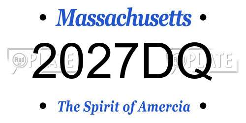 2027DQ Massachusetts License Plate