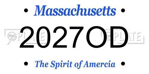2027OD Massachusetts License Plate