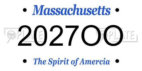 2027OO Massachusetts License Plate