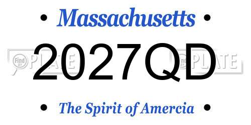 2027QD Massachusetts License Plate