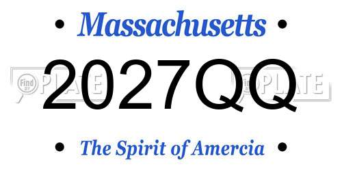 2027QQ Massachusetts License Plate