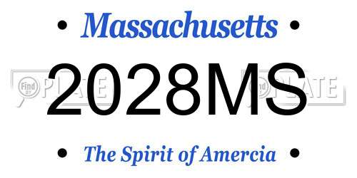 2028MS Massachusetts License Plate