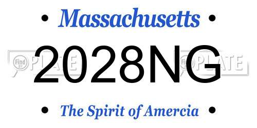 2028NG Massachusetts License Plate
