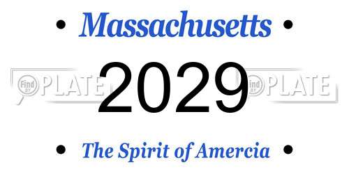 2029 Massachusetts License Plate