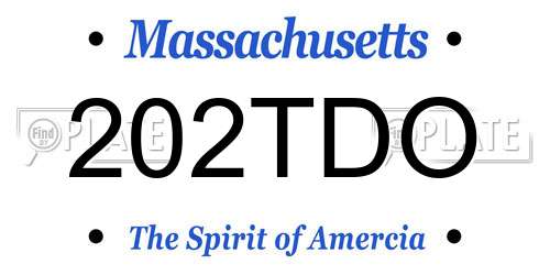 202TDO Massachusetts License Plate