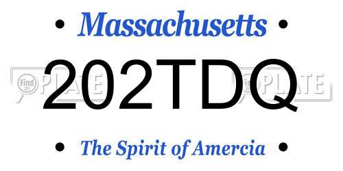 202TDQ Massachusetts License Plate