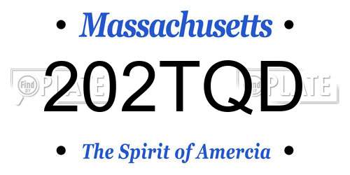 202TQD Massachusetts License Plate