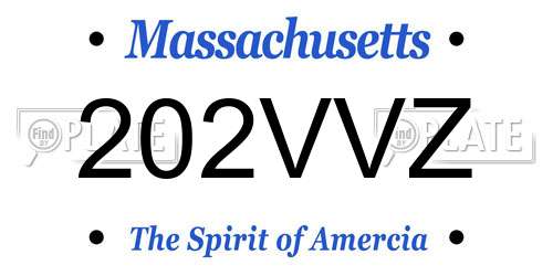 202VVZ Massachusetts License Plate