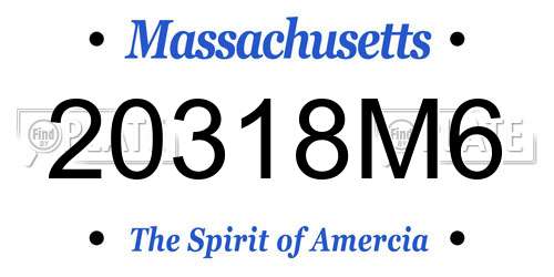 20318M6 Massachusetts License Plate