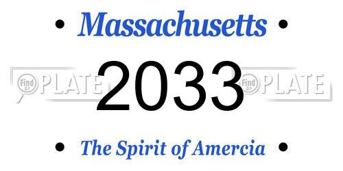 2033 Massachusetts License Plate