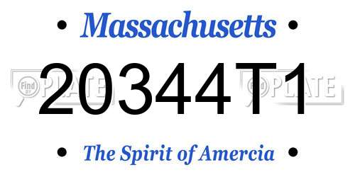 20344T1 Massachusetts License Plate