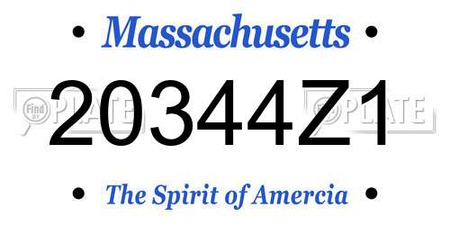 20344Z1 Massachusetts License Plate