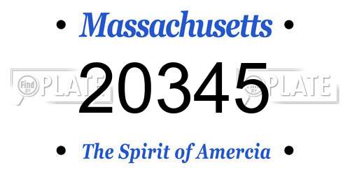 20345 Massachusetts License Plate