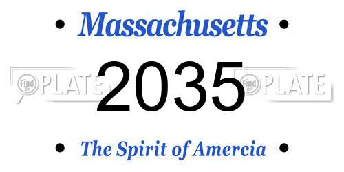 2035 Massachusetts License Plate