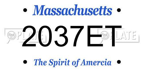 2037ET Massachusetts License Plate