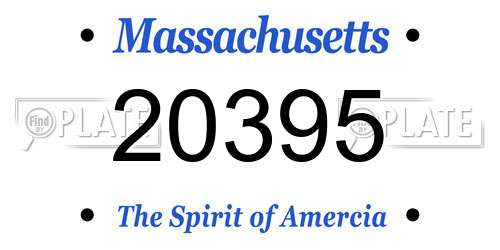 20395 Massachusetts License Plate