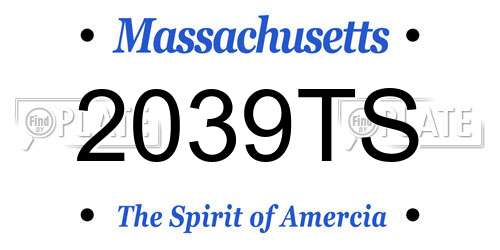 2039TS Massachusetts License Plate