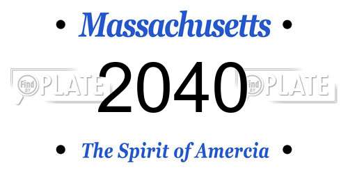 2040 Massachusetts License Plate
